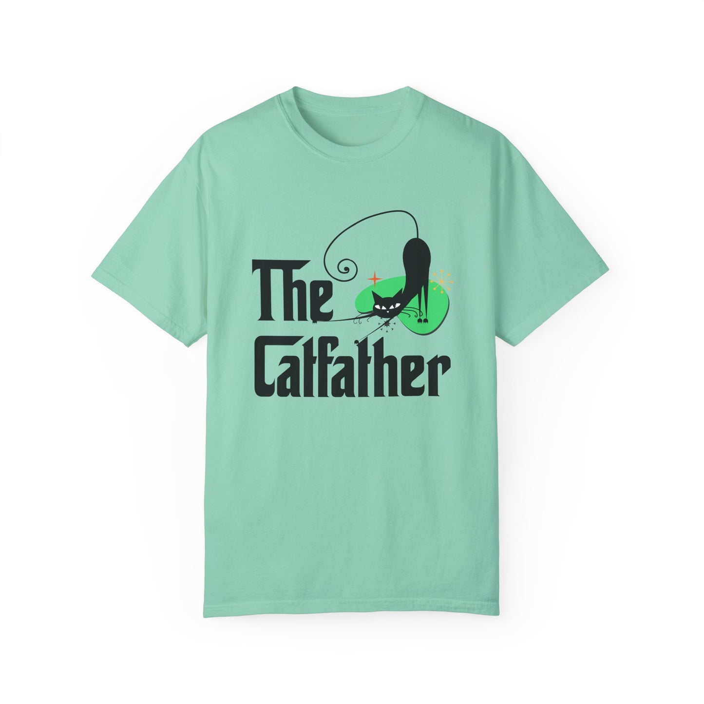 The Catfather Atomic cat retro Unisex T-shirt, comfort color shirt, Mid Century tee, dads day gift, fathers day, black cat lover gift