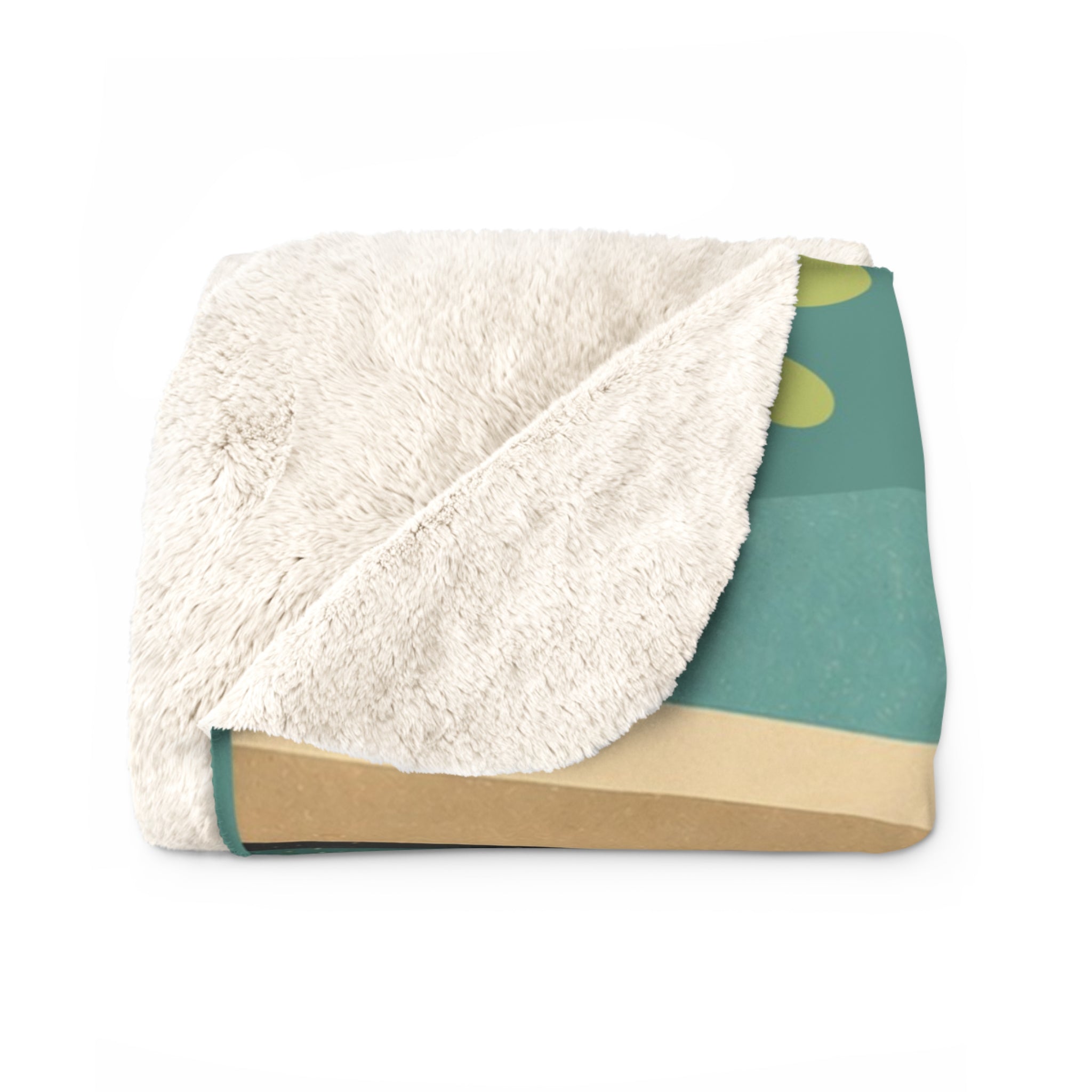 Retro Dachshund Poolside Lounge Sherpa Fleece Blanket | Mid Century Dog Summer