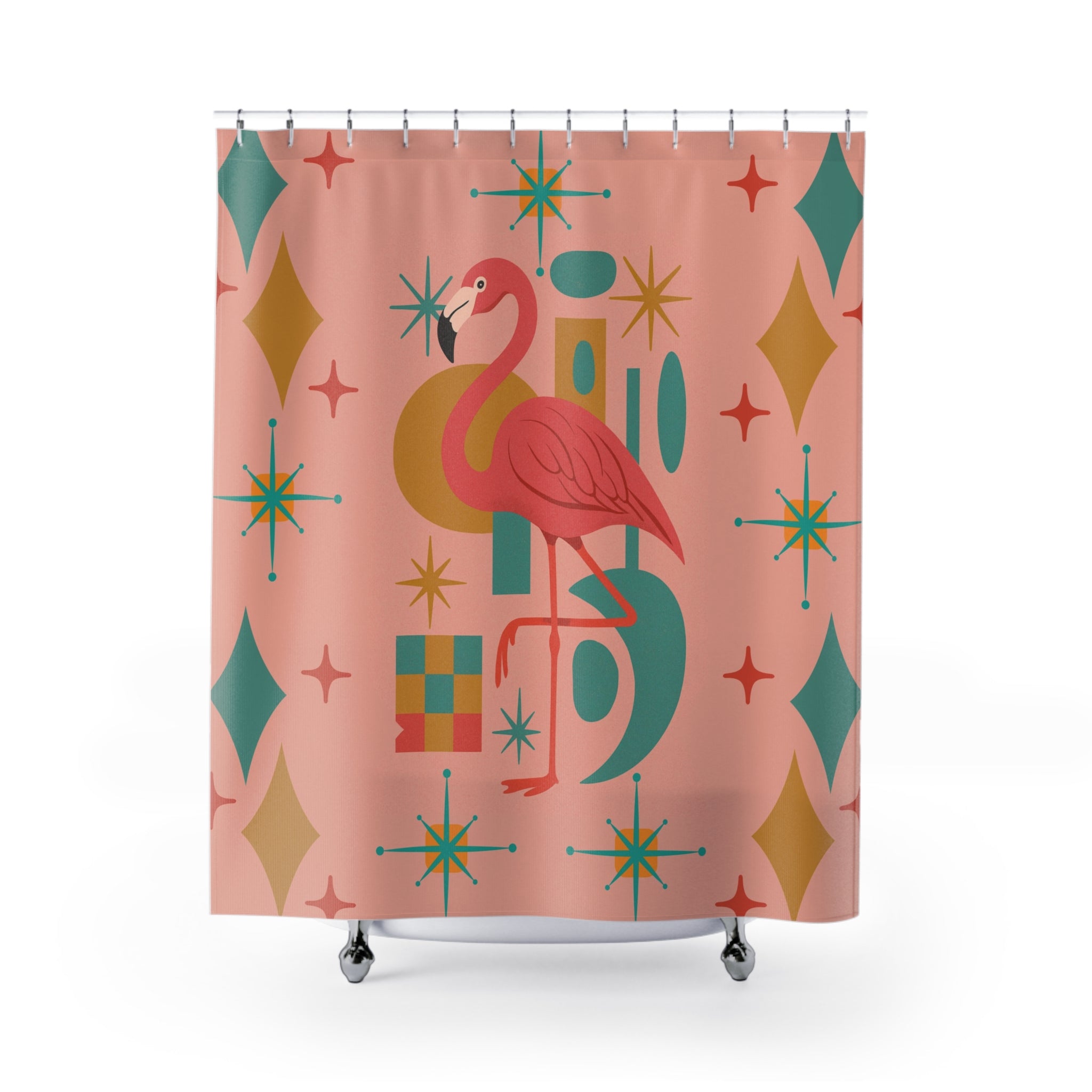 Tropical Flamingo Shower Curtain - Colorful Bathroom Décor, Bohemian Home Accessory, Summer Vibes, Gift for Flamingo Lovers, [...]