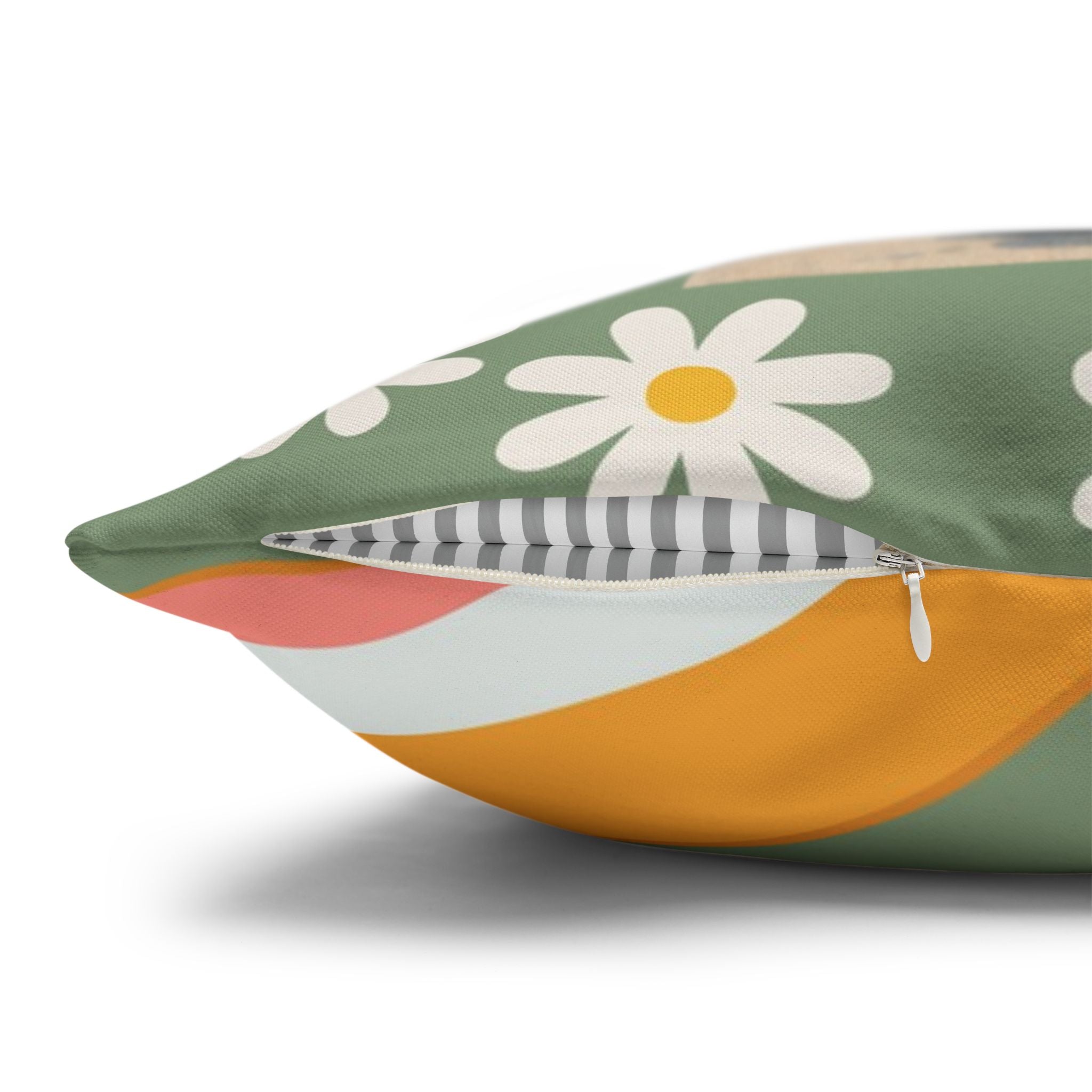 Feelin' Groovy retro Dachshund Pillowcase | 60s 70s pattern Square Decorative Pillow