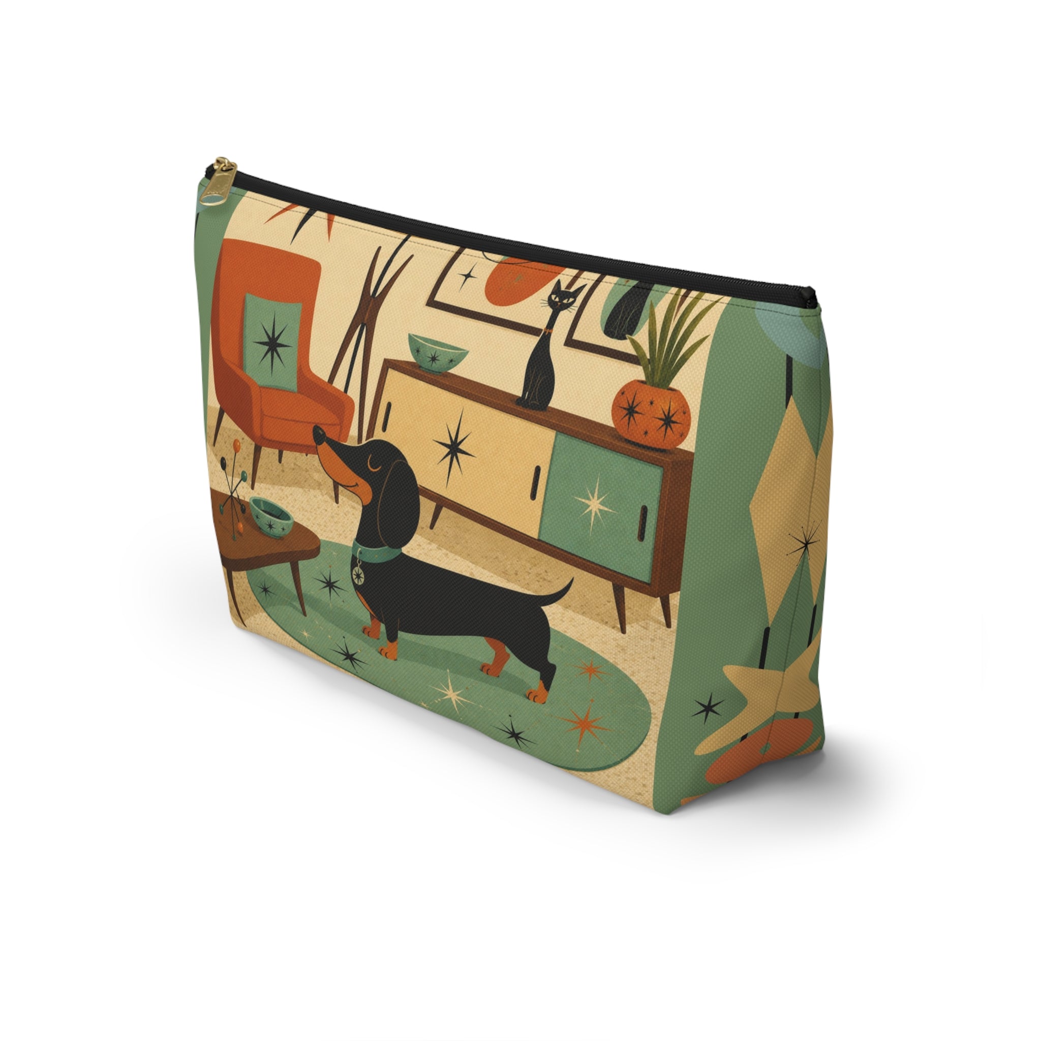 Mid Century Dachshund Accessory Pouch