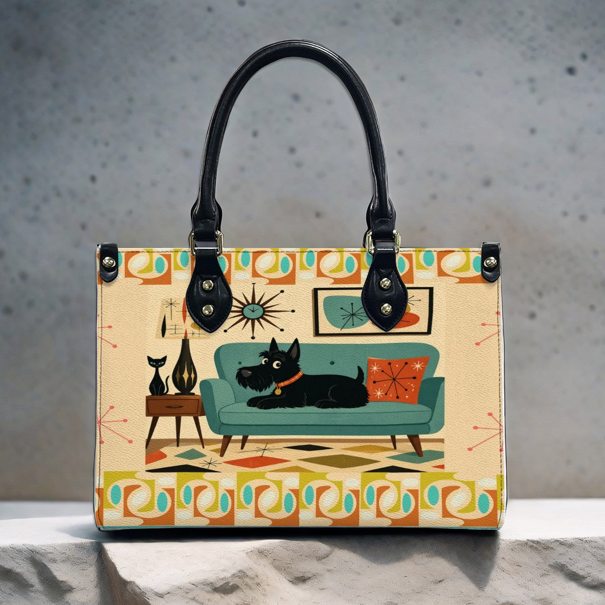 PU Leather Tote Bag Scottish Terrier MCM purse handbag