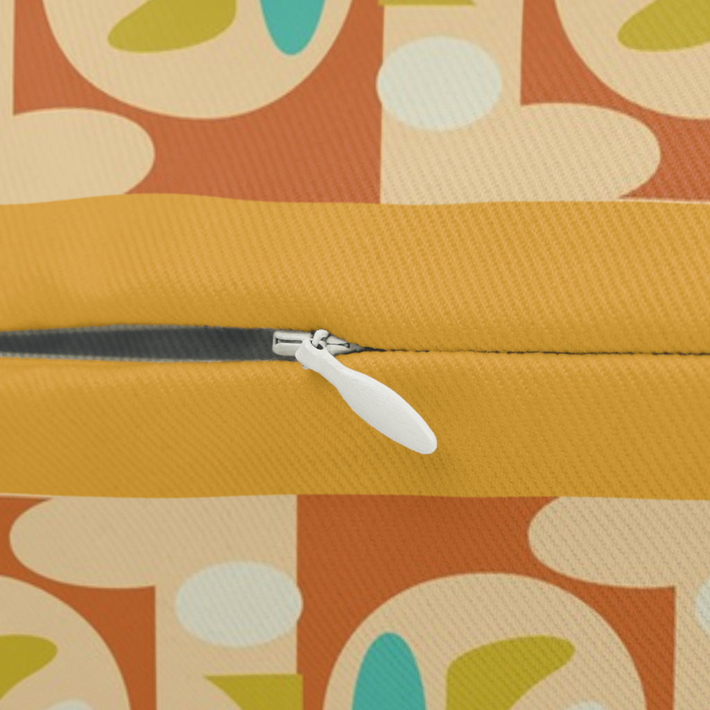 Mid Century Scotty Dog on Teal Sofa Lumbar Pillow | Retro Atomic Living Room