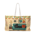 Mid Century Living Room Scottie Dog Weekender Bag | Retro Atomic Home Decor Tote