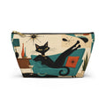 Mid Century Atomic Black Cat Lounge Accessory Pouch | T-Bottom Cosmetic Bag