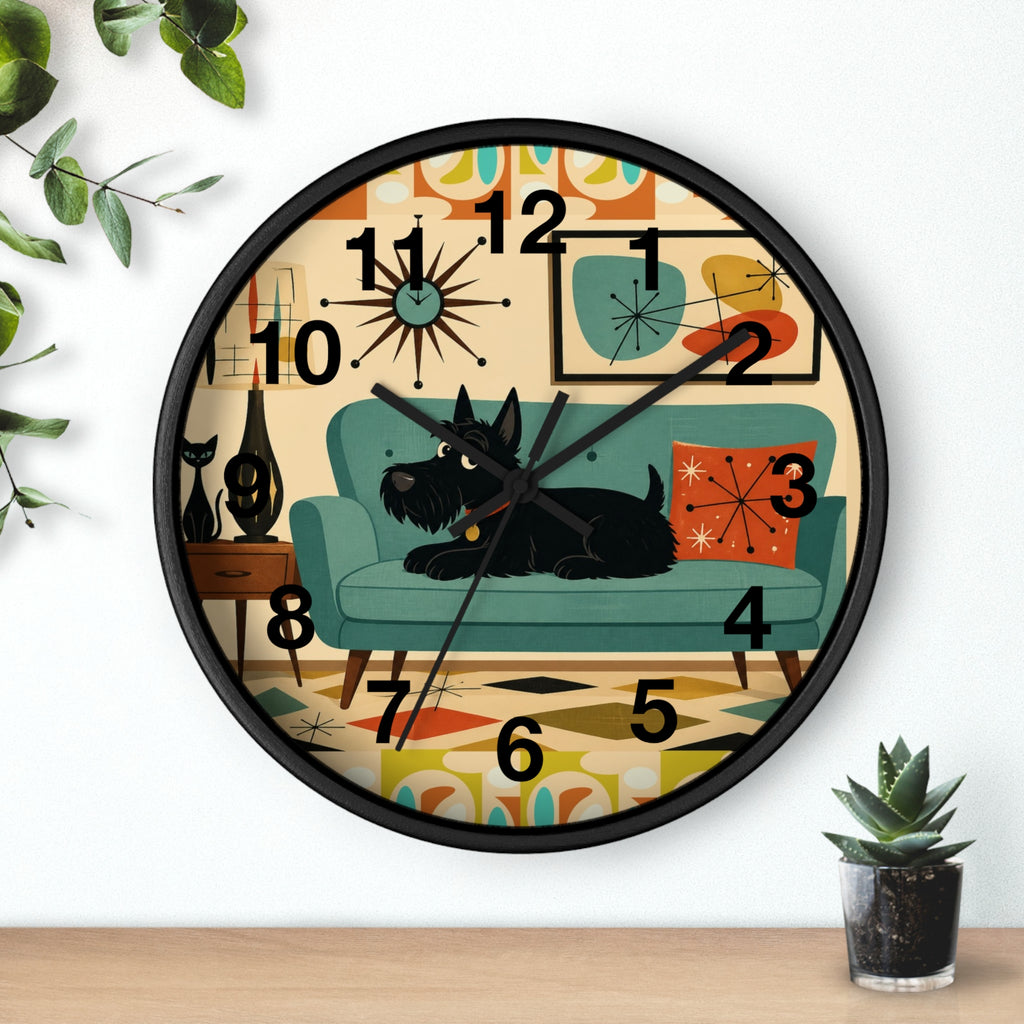 Retro Scotty Dog Sofa Wall Clock | Mid Century Modern Home Decor