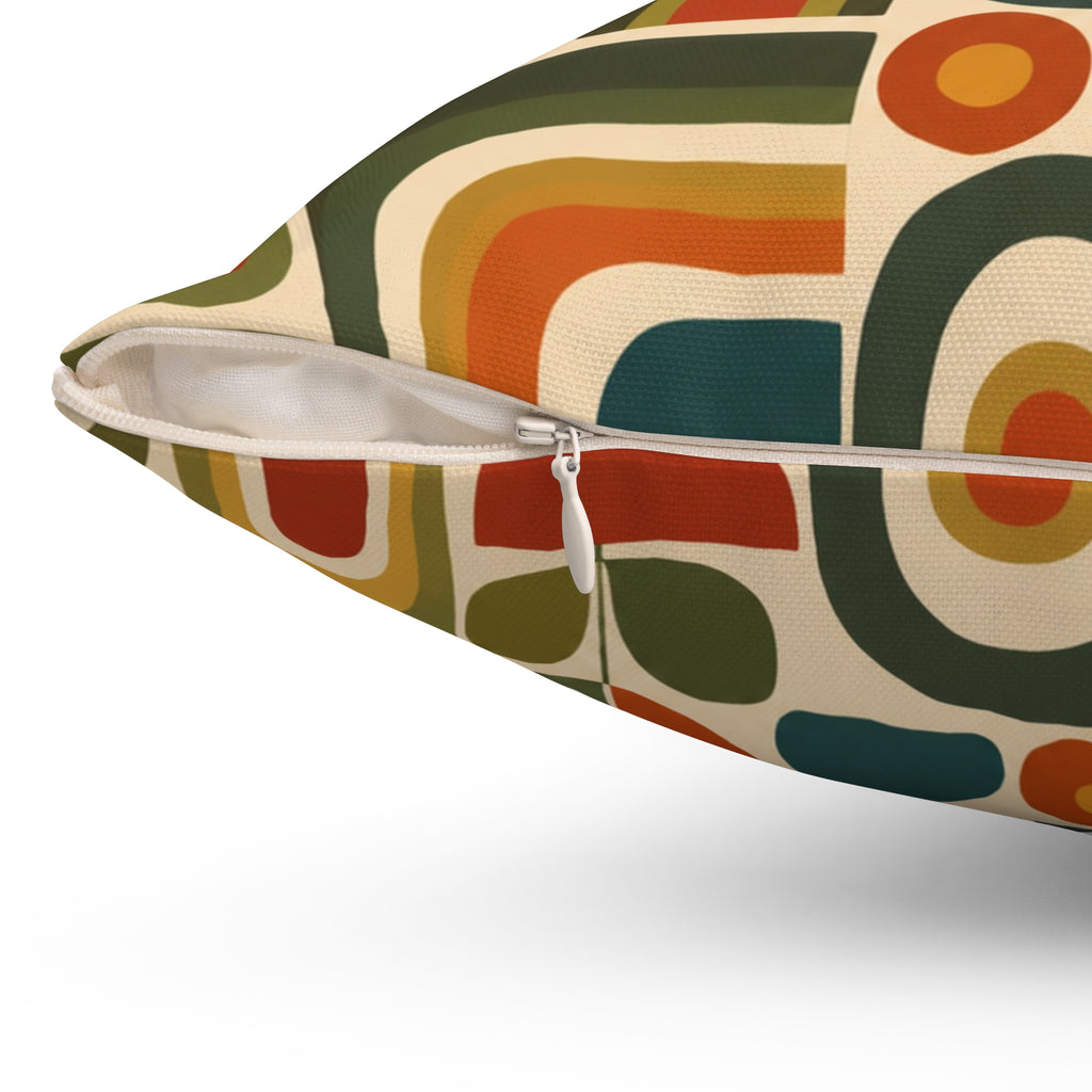 Retro Geometric Abstract Pattern Pillow | Mid Century Modern Throw Pillow
