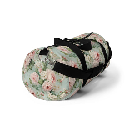 Blush pink vintage roses shabby chic Duffel Bag, weekend bag, travel luggage, carry on bag