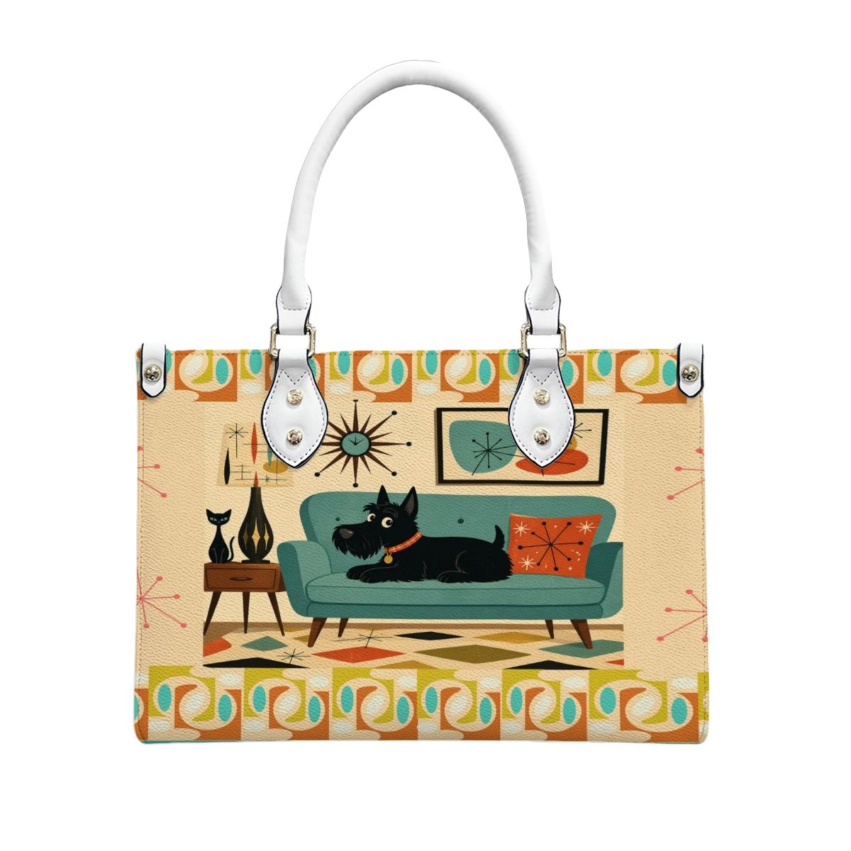 PU Leather Tote Bag Scottish Terrier MCM purse handbag