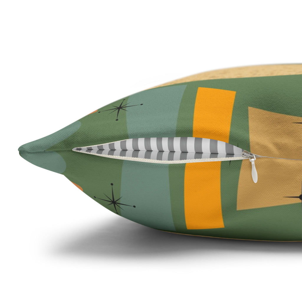 Mid-Century Living Room Dachshund Pillowcase | Square Pillowcase - COVER ONLY