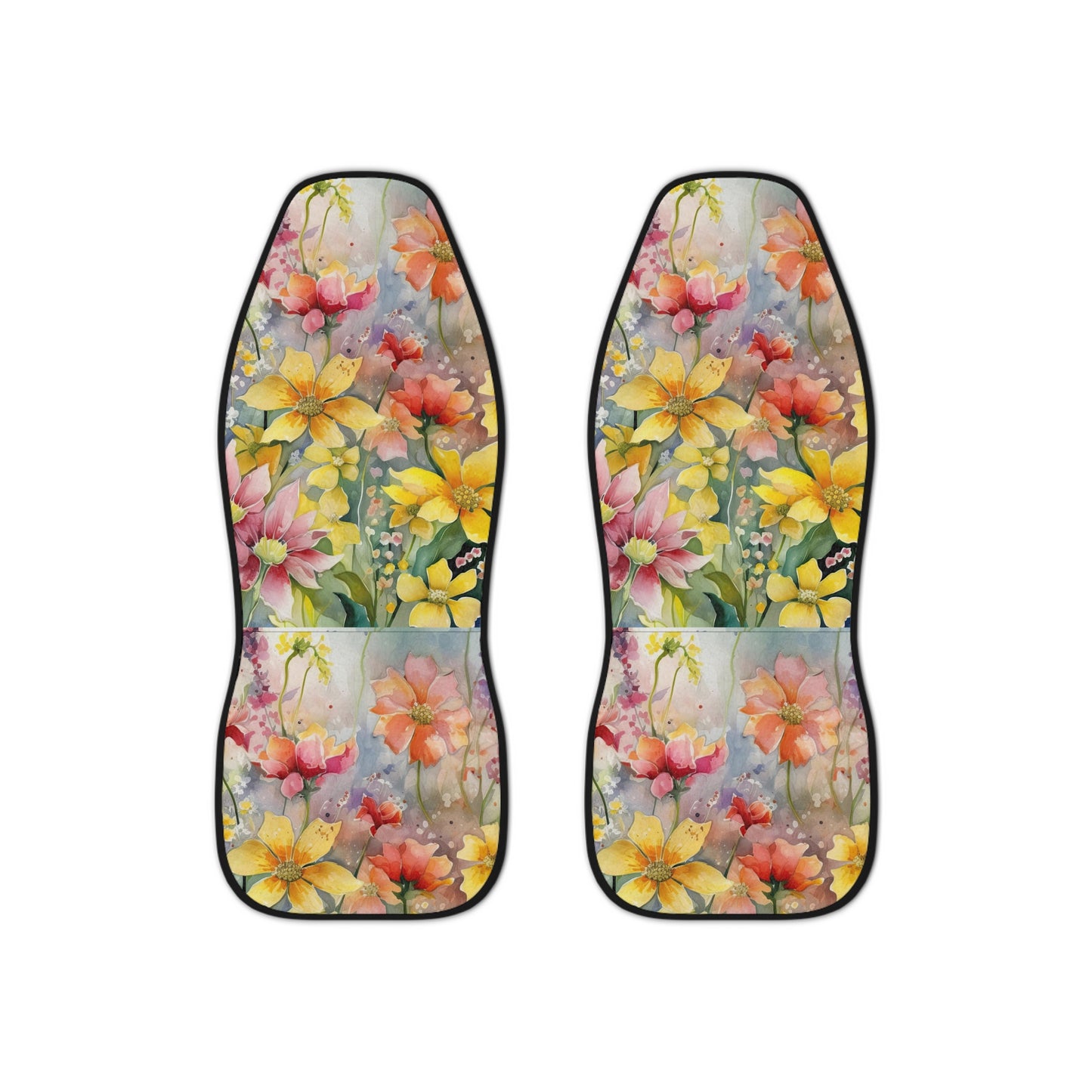 Wildflower Watercolor Delight: Revitalize Your Car's Interior with Stunning Seat Covers