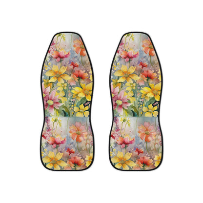 Wildflower Watercolor Delight: Revitalize Your Car's Interior with Stunning Seat Covers