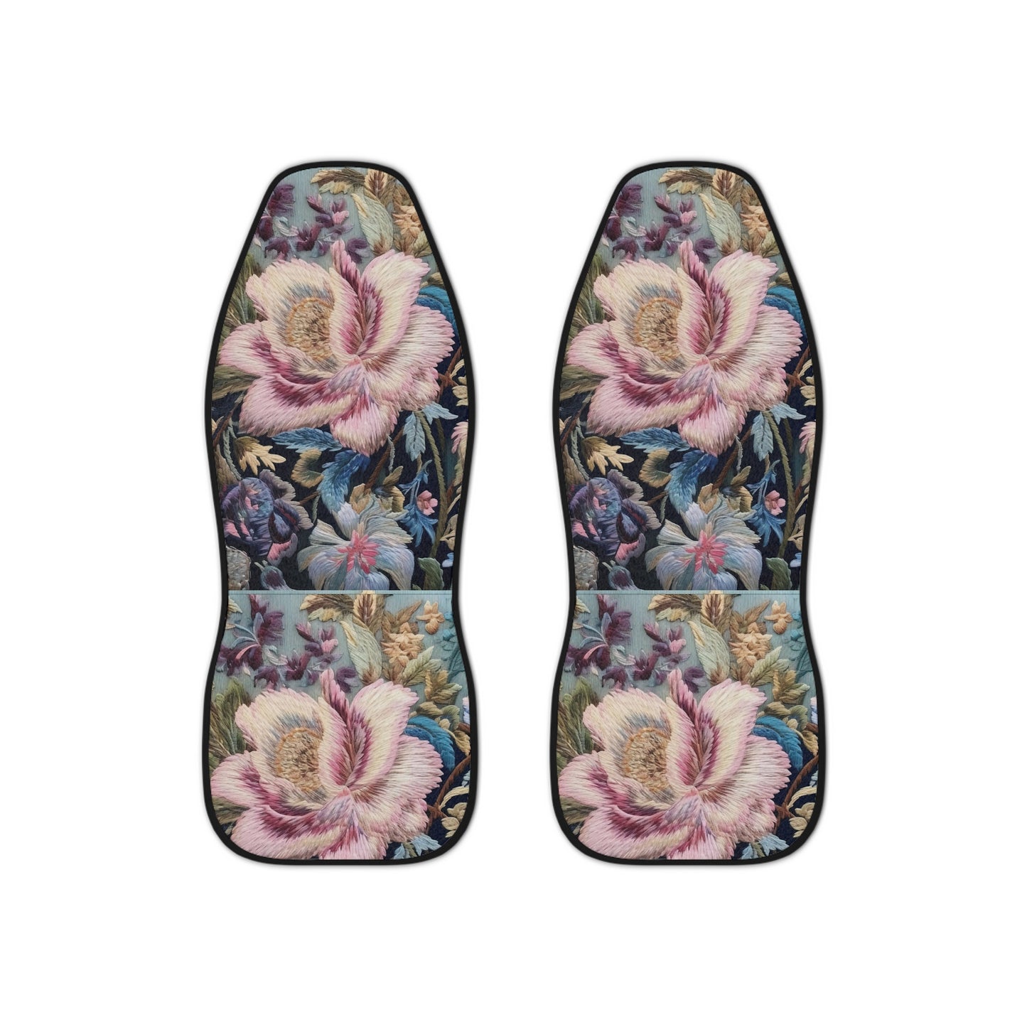 Spring flowers tapestry FAUX "LOOK", vintage style design, vehicle Car Seat Covers