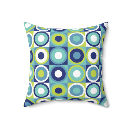 Vintage Vibes: Blue and Green Retro Pattern Pillow - Timeless Elegance for Your Space, modern vintage