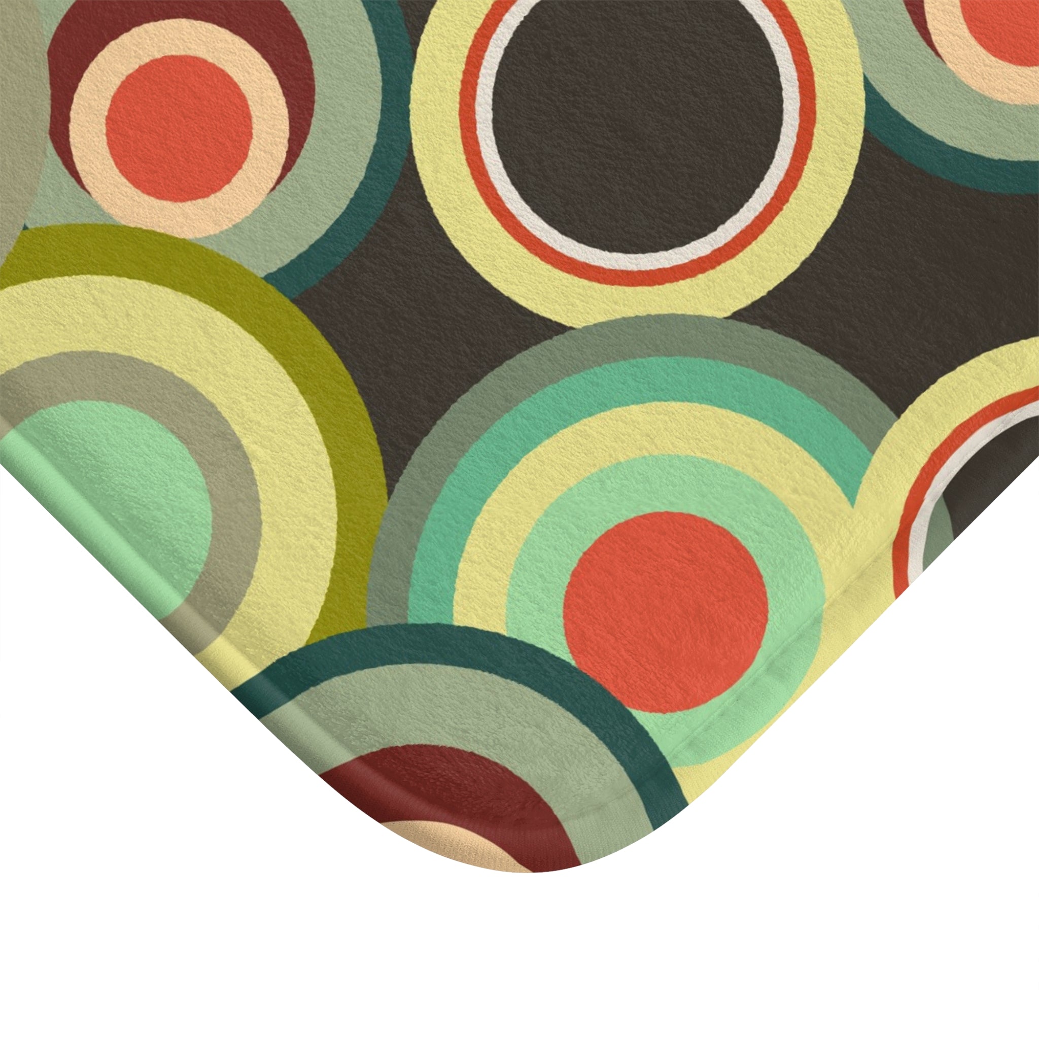 Retro colorful circles Bath Mat, Mid Century Modern, Non-slip, MCM bathroom decor, bathroom accessory