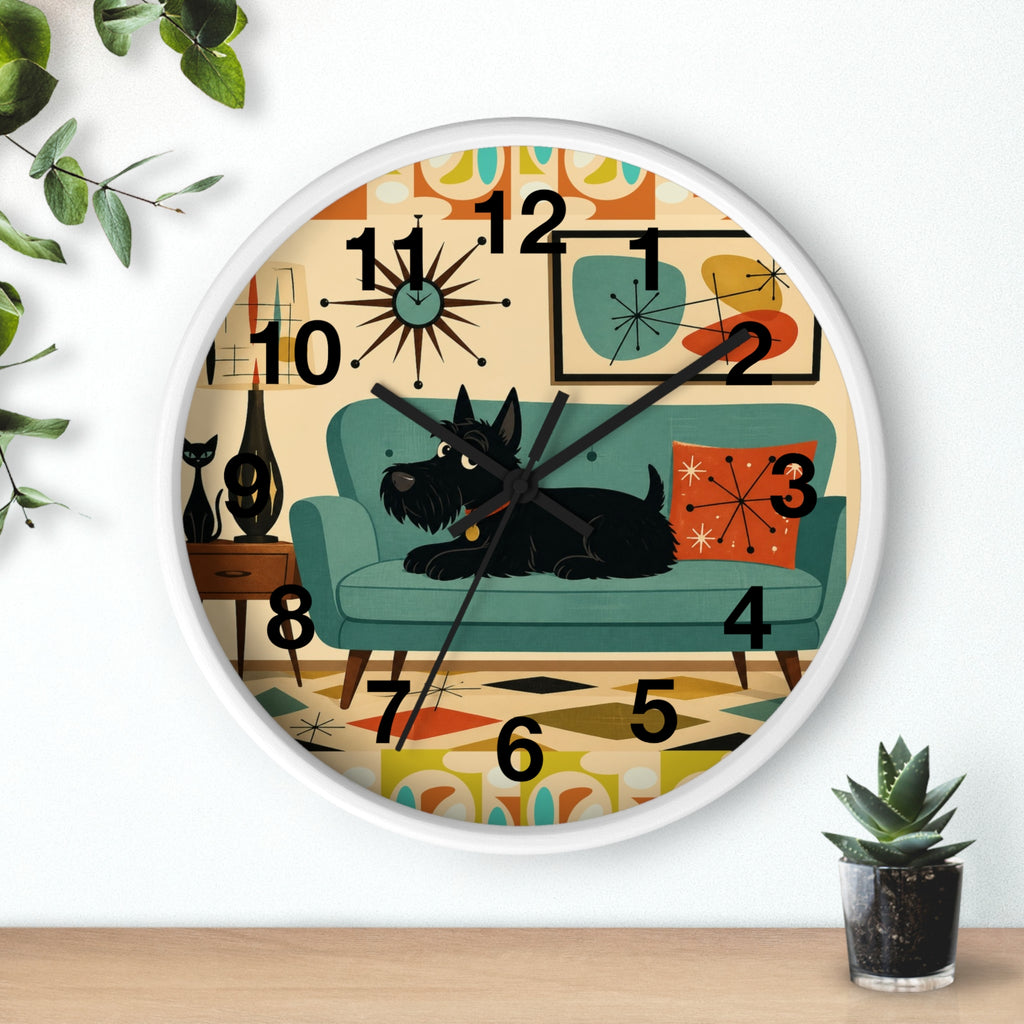 Retro Scotty Dog Sofa Wall Clock | Mid Century Modern Home Decor