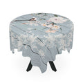 Rustic Floral Bird Tablecloth — Vintage Shiplap Blue Dining Cover