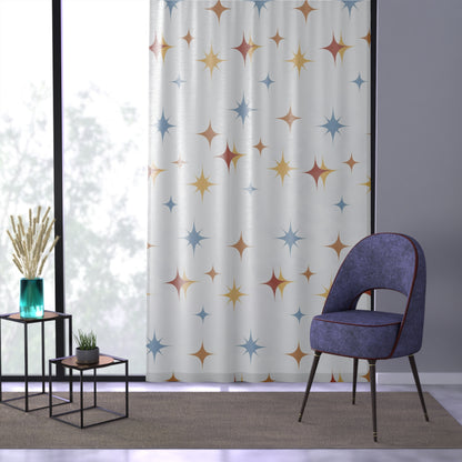 Star retro inspired sheer Window Curtain, mcm home decor, gift for the home, mid century modern, minimalist window curtain