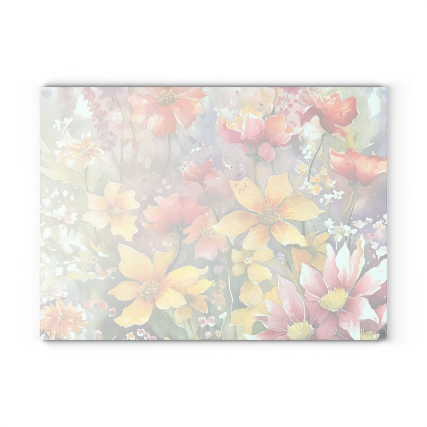 Watercolor Blooms: Wildflowers Glass Cutting Board"