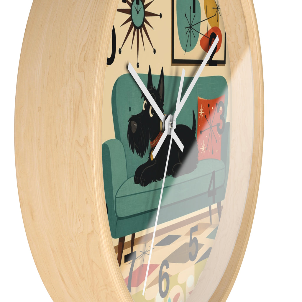 Retro Scotty Dog Sofa Wall Clock | Mid Century Modern Home Decor