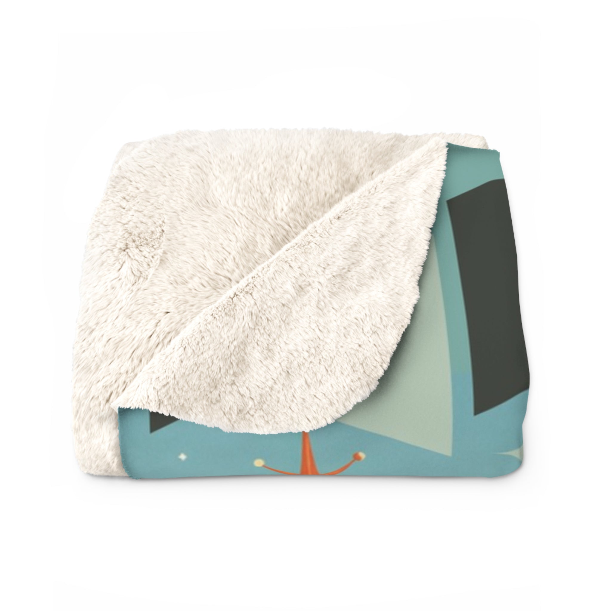 Drive-In Dachshund Dogs Sherpa Fleece Blanket | Retro Movie Night, Vintage 1950s Car & Canine