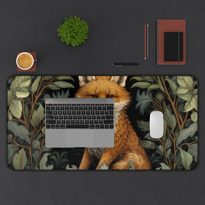 Fox William Morris inspired Desk Mat, work from home, office decor, desk protector, Large Mousepad, computer workspace mat