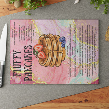 Fluffy pancakes recipe, kitchen decor, Glass Cutting Board