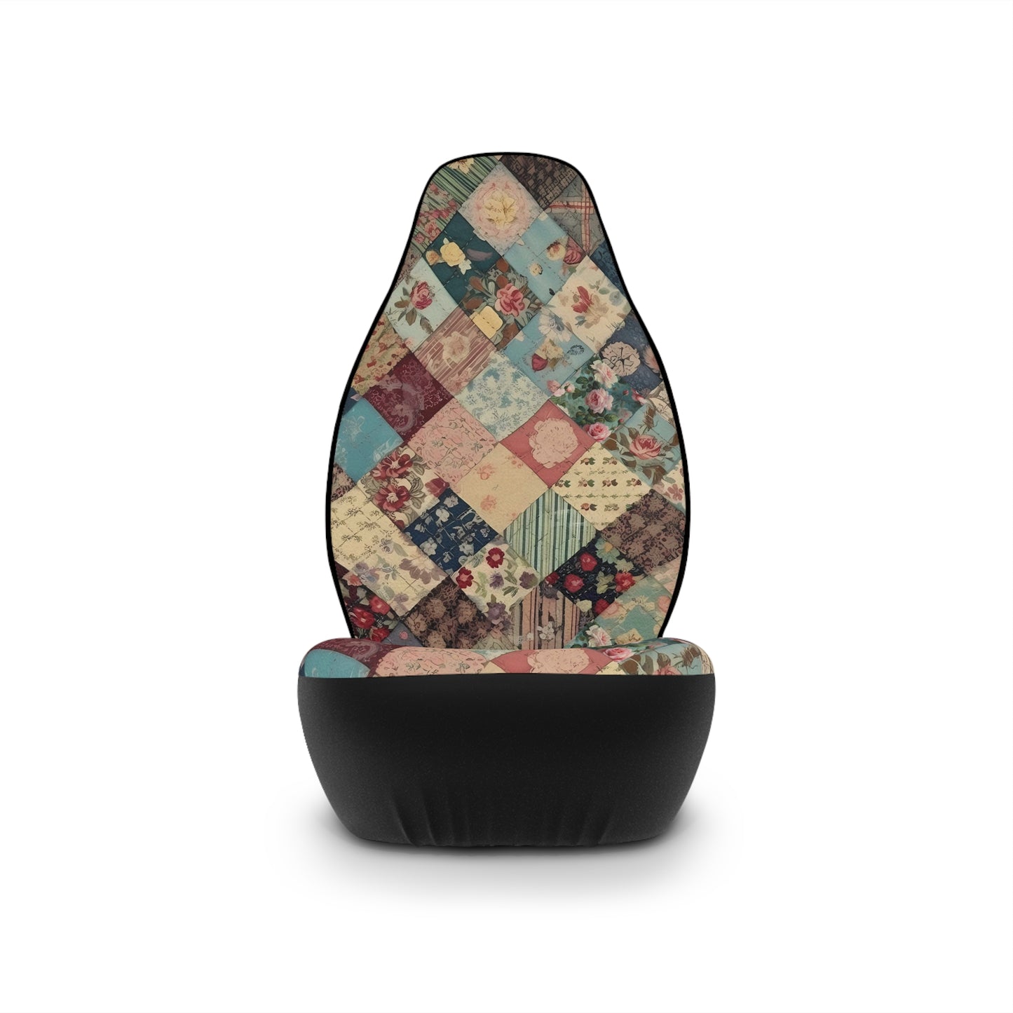 FAUX Vintage Patchwork "LOOK" : Car Seat Covers with a printed Quilted Charm