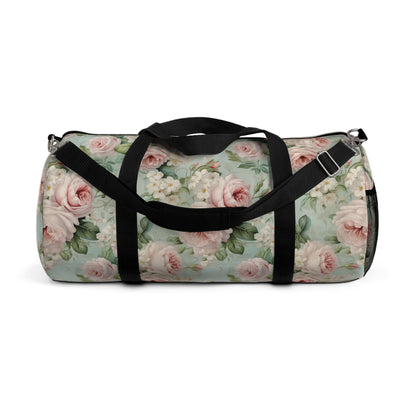 Blush pink vintage roses shabby chic Duffel Bag, weekend bag, travel luggage, carry on bag