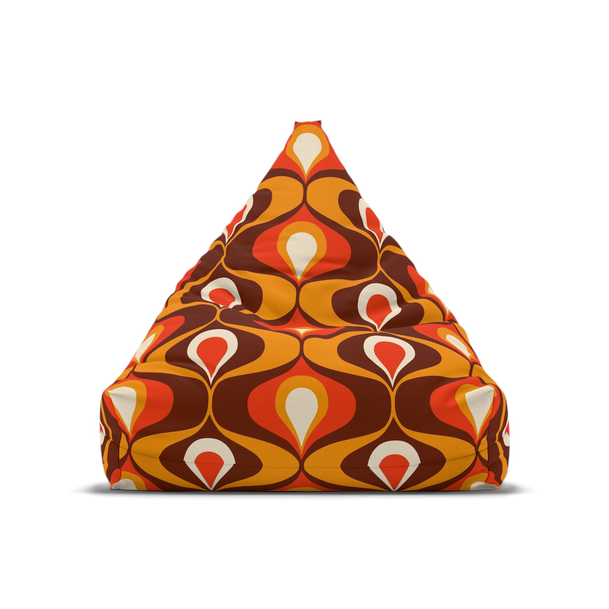 Retro orange and brown Bean Bag Chair COVER, retro home decor, games room, living room bean bag cover
