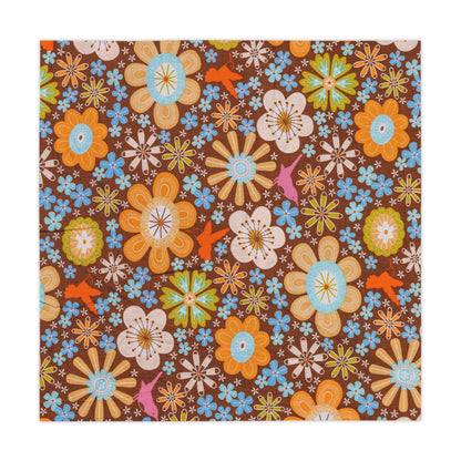 Blooming Nostalgia: A Retro Floral Delight - Tablecloth