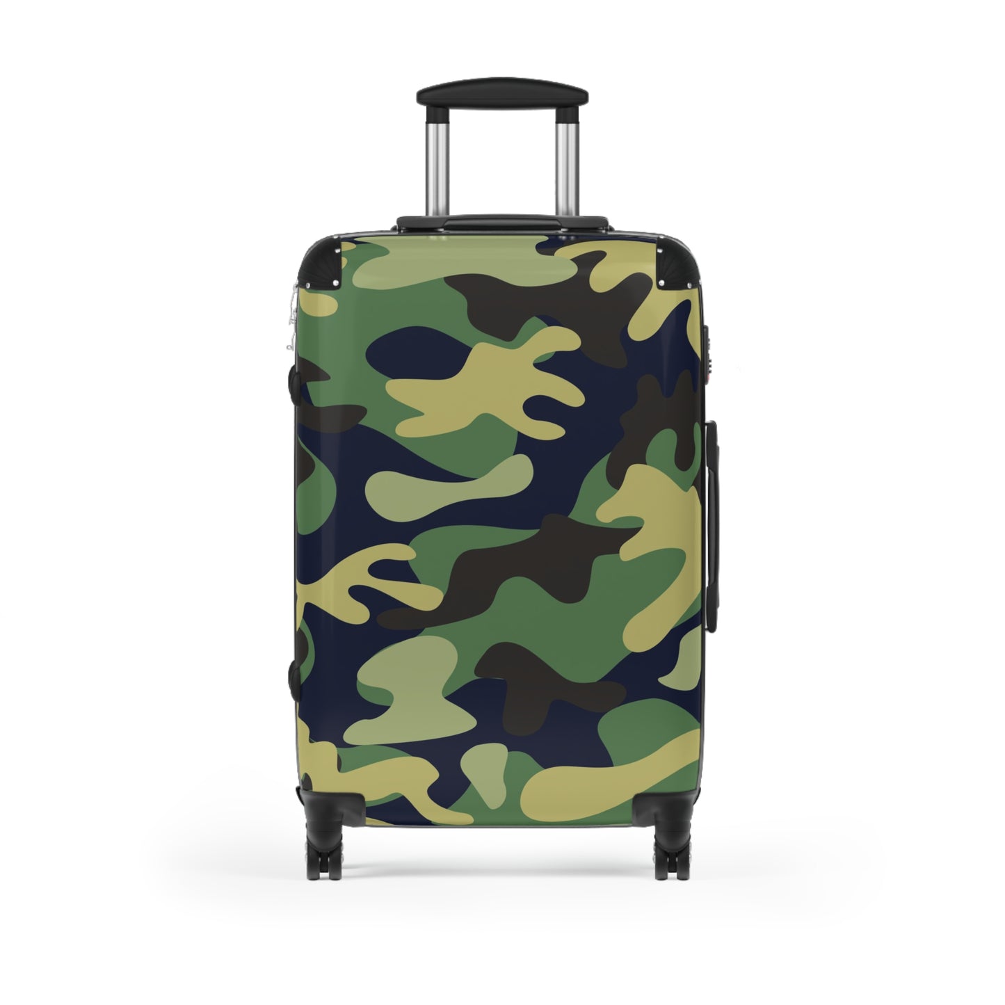 Camo travel Suitcase on wheels with secure lock, carry on luggage, roller case, camouflage, weekend bag, cabin suitcase, hard shell case