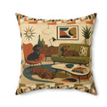 Mid-Century Dachshund Living Room Dogs - Pillow