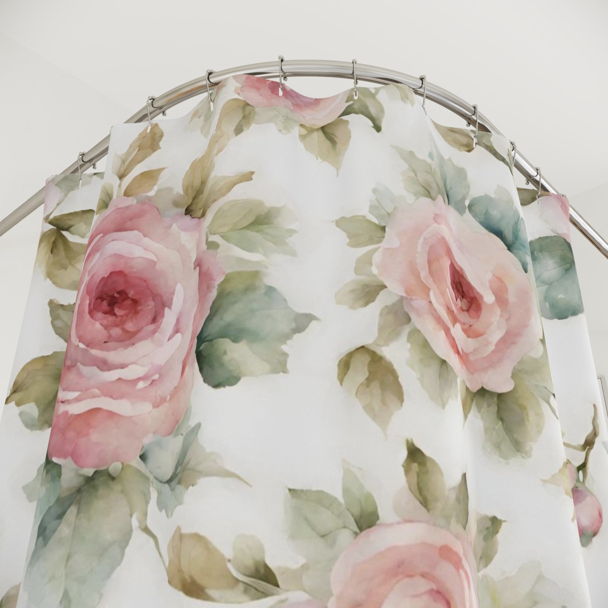 Pink watercolor roses shabby chic Shower Curtain, chic bathroom decor, French vintage inspired, floral shower curtain
