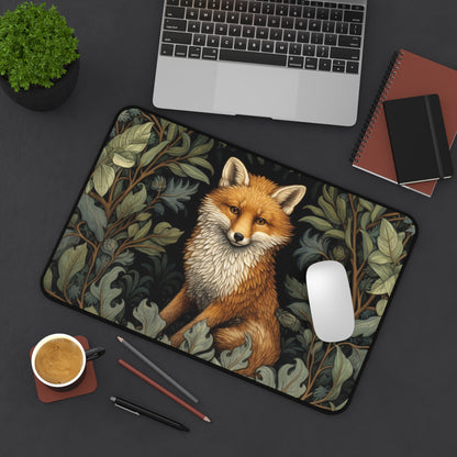 Fox William Morris inspired Desk Mat, work from home, office decor, desk protector, Large Mousepad, computer workspace mat