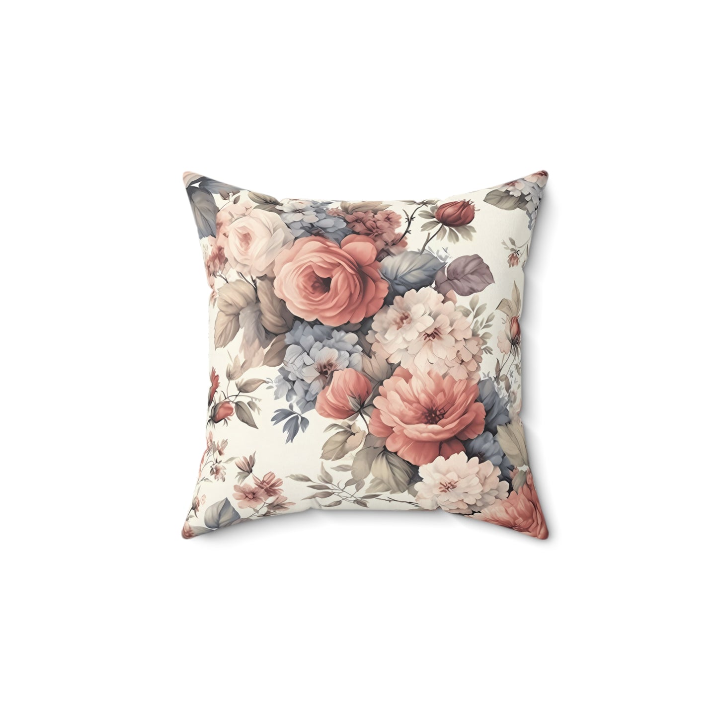 Vintage roses shabby chic Square Pillow, French vintage inspired, Farmhouse decor, country cottage, scatter throw cushion