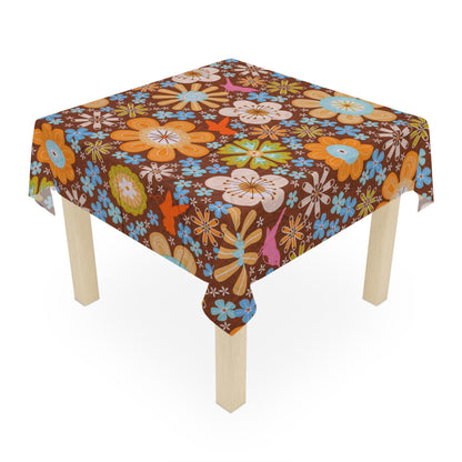 Blooming Nostalgia: A Retro Floral Delight - Tablecloth