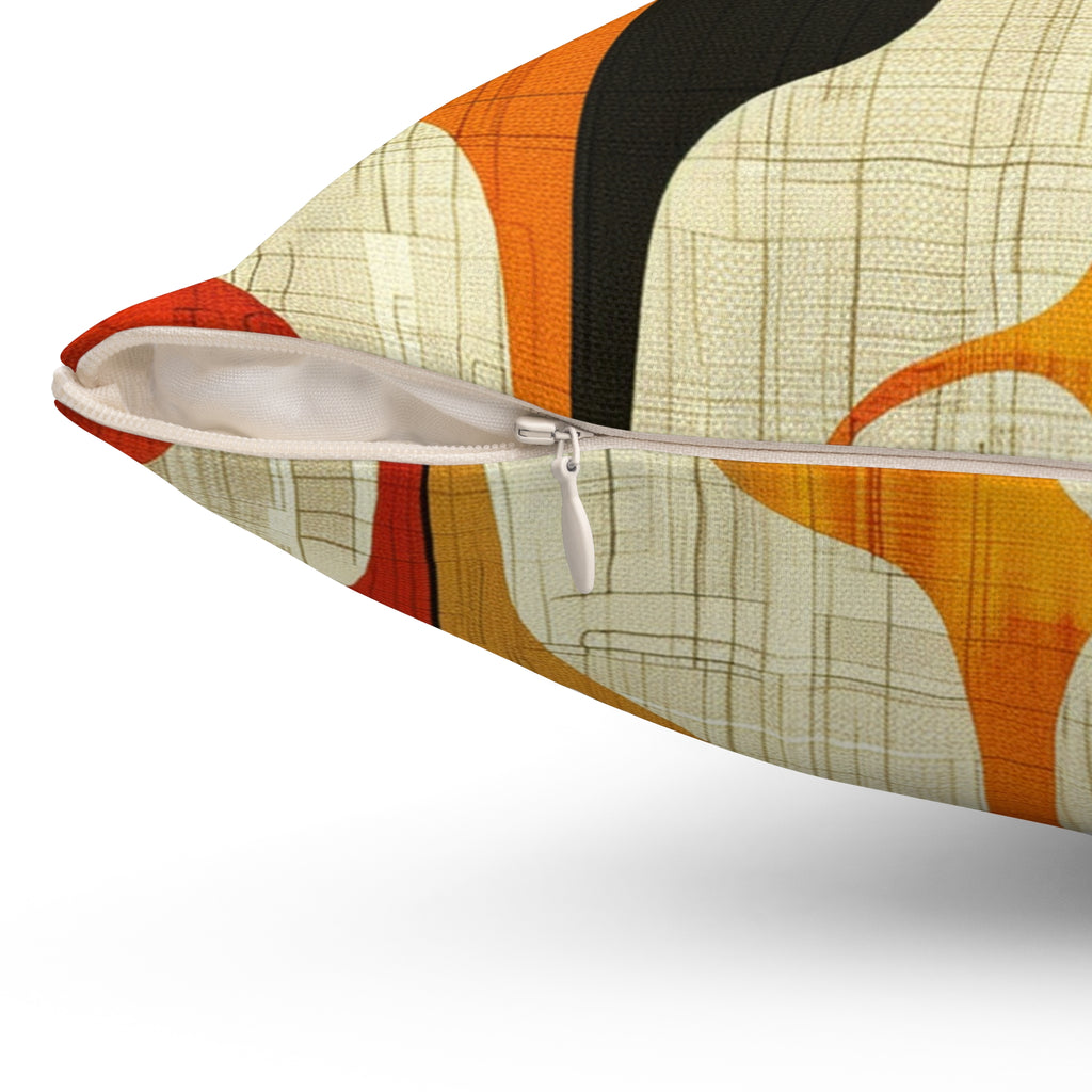 Mid Century Modern shapes Spun Polyester Square Pillow, couch chair throw scatter cushion, MCM home decor