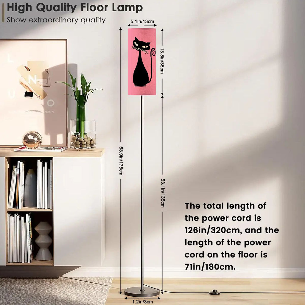 Floor Lamp Modern Standing Lamp (Made in USA) Untitled design Pink Atomic cat lighting