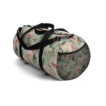 Blush pink vintage roses shabby chic Duffel Bag, weekend bag, travel luggage, carry on bag