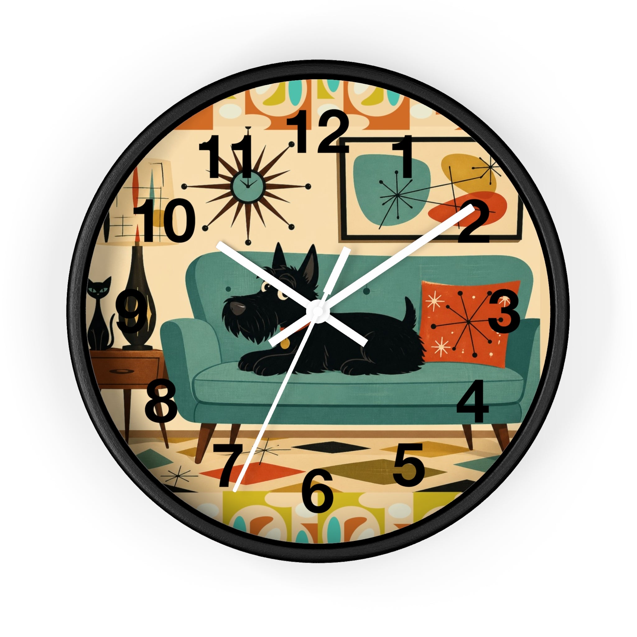 Retro Scotty Dog Sofa Wall Clock | Mid Century Modern Home Decor