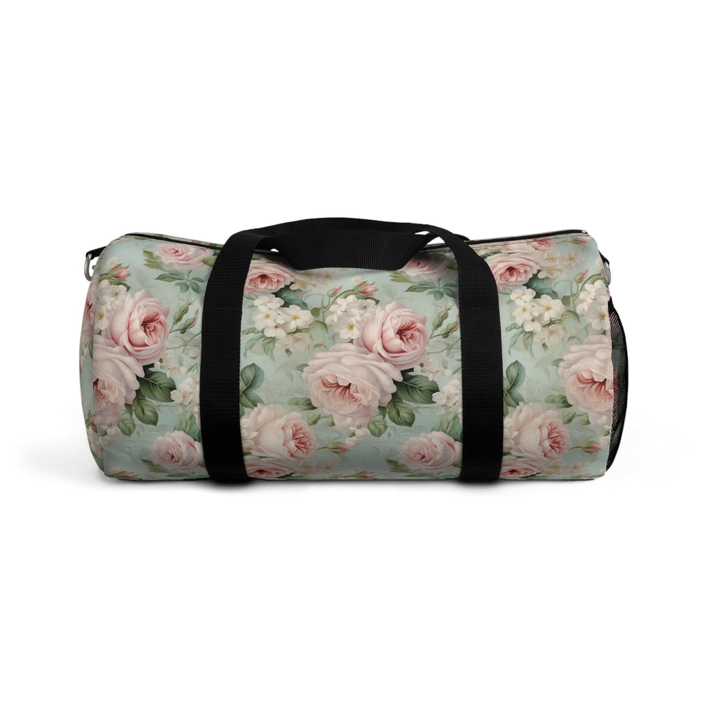 Blush pink vintage roses shabby chic Duffel Bag, weekend bag, travel luggage, carry on bag