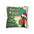 Meow-y & Bright Atomic Cat Christmas Pillowcase