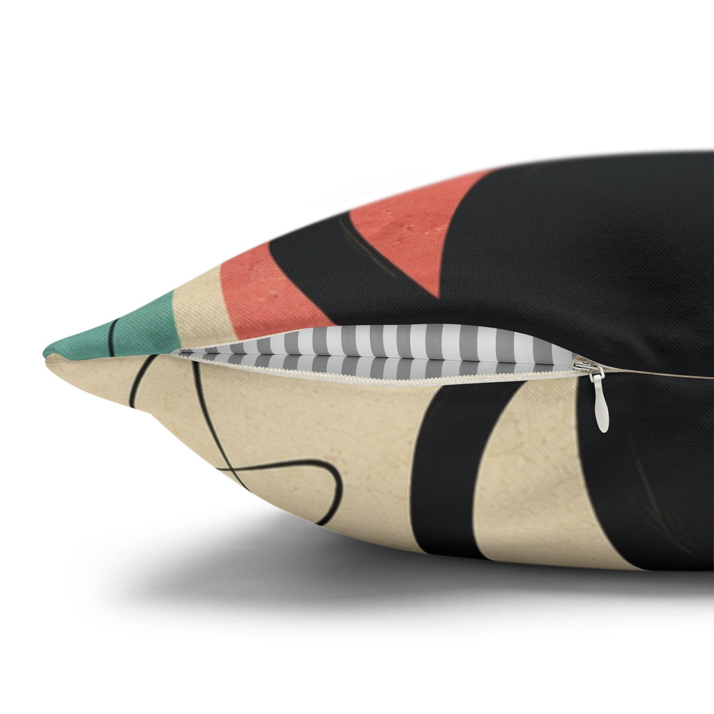 Mid Century Retro Atomic Black Cats Pillowcase | Spun Polyester Square Pillowcase - COVER ONLY