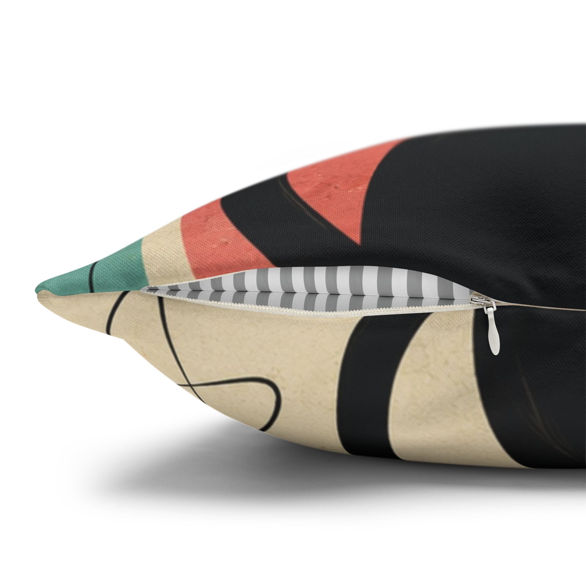 Mid Century Retro Atomic Black Cats Pillowcase | Spun Polyester Square Pillowcase - COVER ONLY