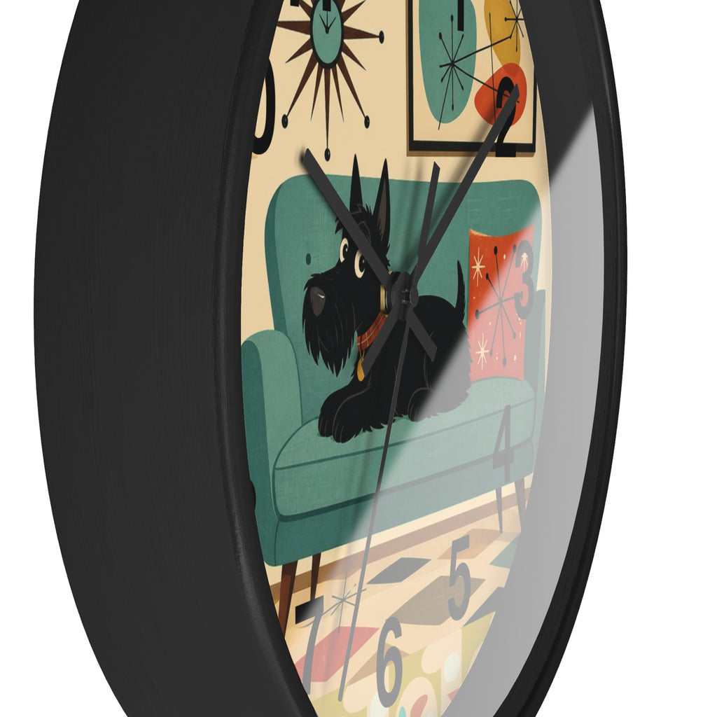 Retro Scotty Dog Sofa Wall Clock | Mid Century Modern Home Decor
