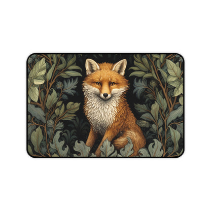 Fox William Morris inspired Desk Mat, work from home, office decor, desk protector, Large Mousepad, computer workspace mat