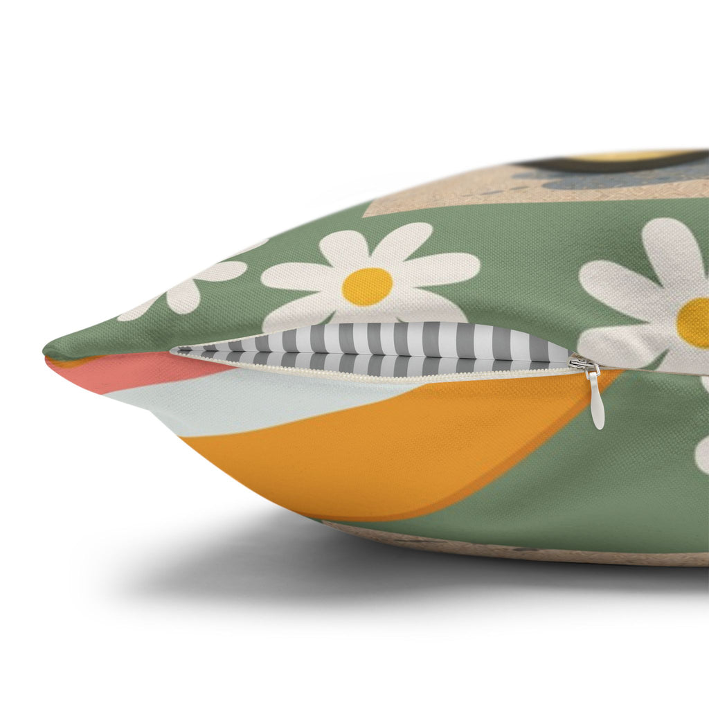 Feelin' Groovy retro Dachshund Pillowcase | 60s 70s pattern Square Decorative Pillow