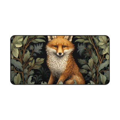 Fox William Morris inspired Desk Mat, work from home, office decor, desk protector, Large Mousepad, computer workspace mat