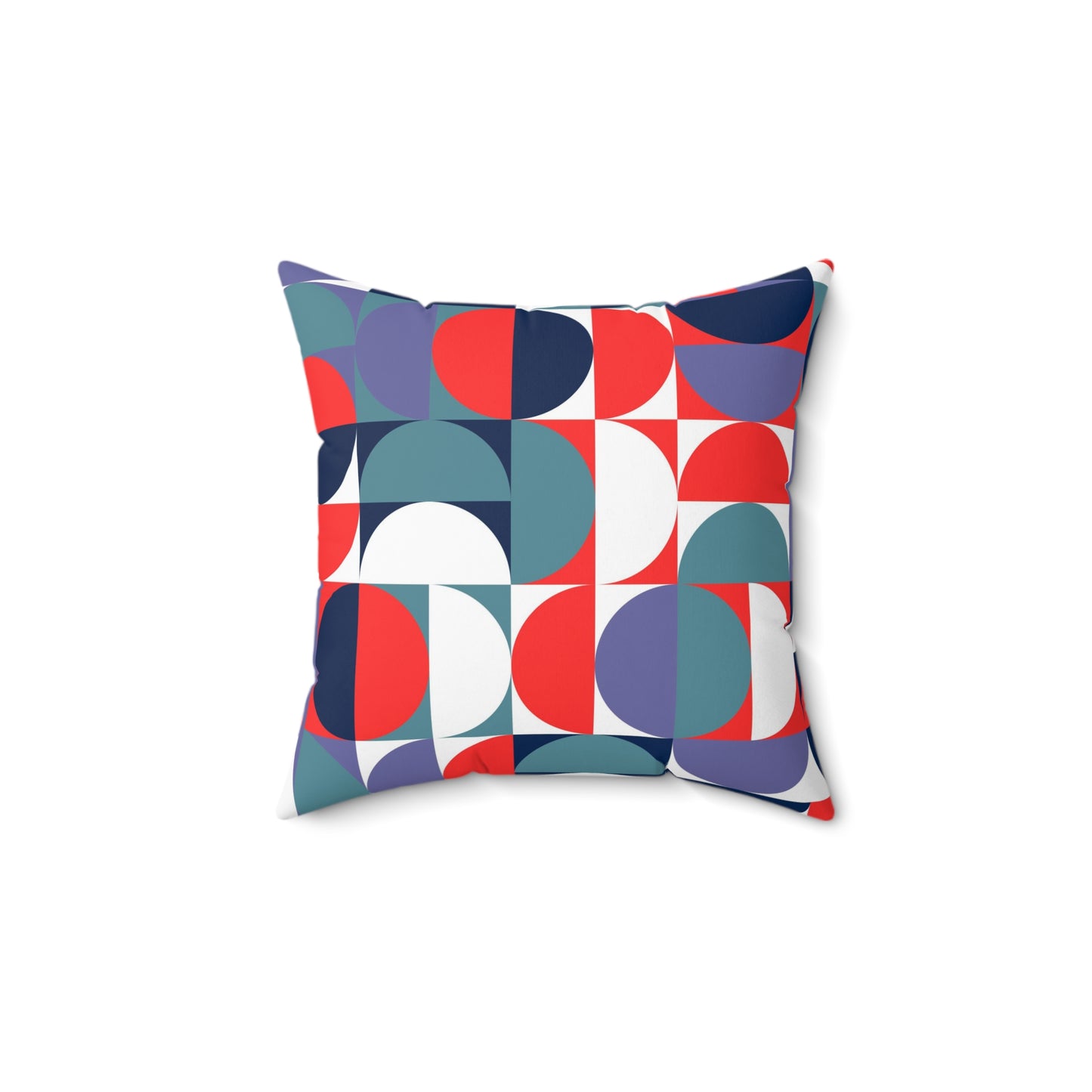 Retro red blue teal mid century modern  Polyester Square Pillow, MCM home decor